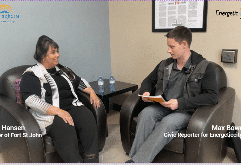 Two people in an interview
