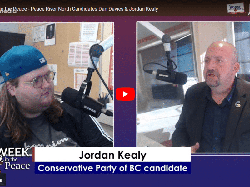 Two people recording a podcast