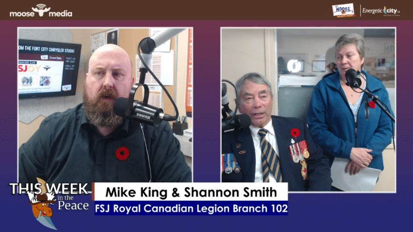 Three people recording a podcast