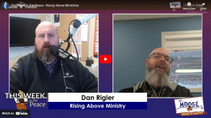 Two people recording a podcast