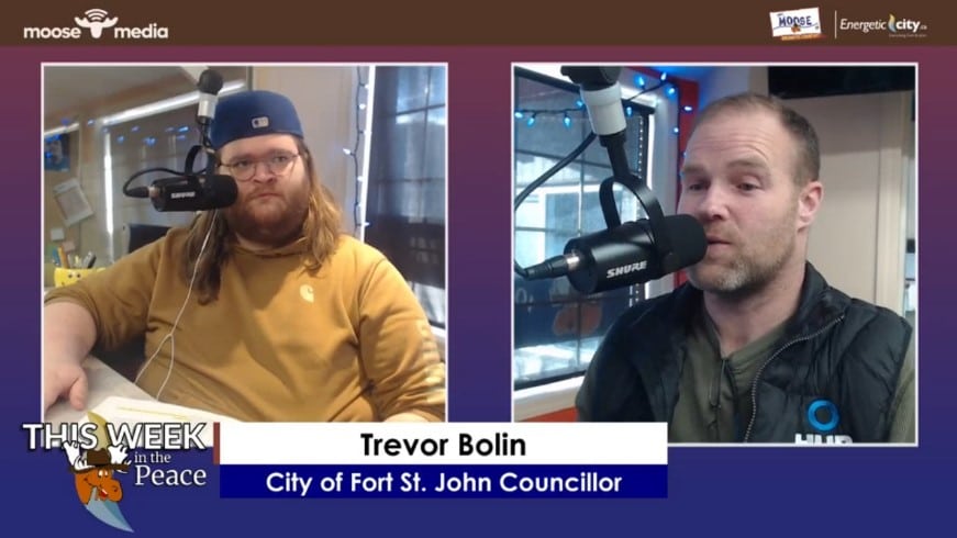 Councillor Trevor Bolin recording a podcast