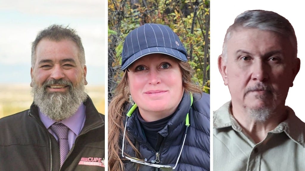 Left to right: Cory Longley for the New Democratic Party (NDP), Mary Forbes for the Green Party of Canada, and David Watson for the People’s Party of Canada (PPC). 