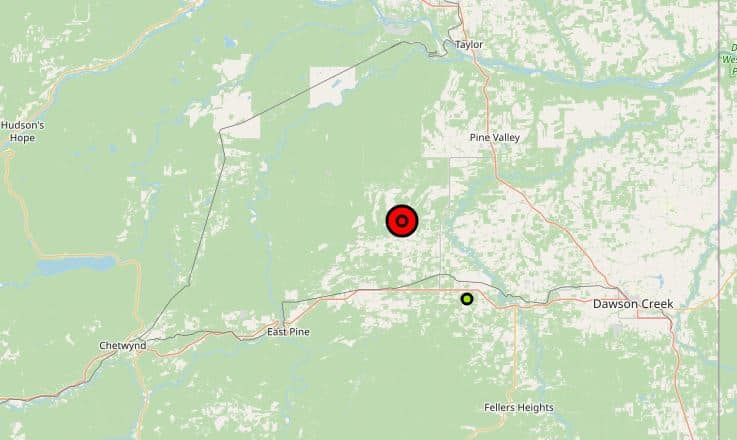The site of the wildfire on 267th Road. (BC Wildfire Service)