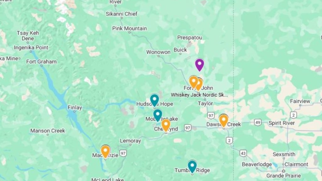 A map of projects which have benifitted from Northern Health's 'Imagine' program. Scroll down for an interactive look (Northern Health/Google Maps)
