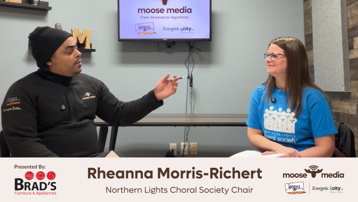 Two people recording a video