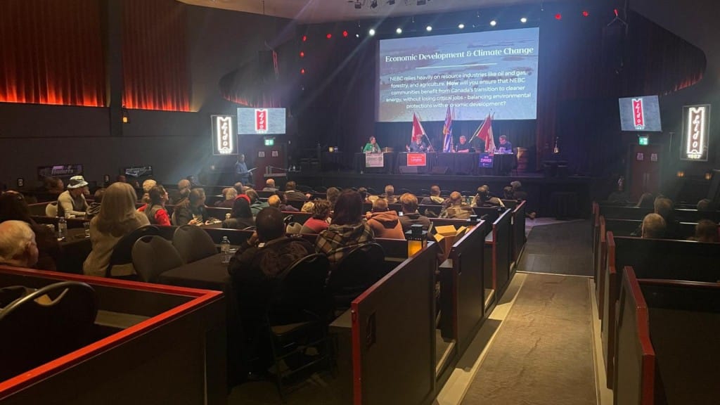 The all-candidates forum at the Lido on April 15th, 2025. (Energeticcity.ca)