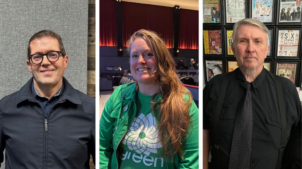 Candidates for the Prince George, Northern Rockies, Peace River riding in the federal election 2025 who attended the virutal all-candidates forum on April 24th. Left to right: Bob Zimmer, Conservative; Mary Forbes, Green; David Watson, PPC.(Energeticcity.ca)