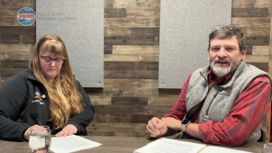 Two people recording a video