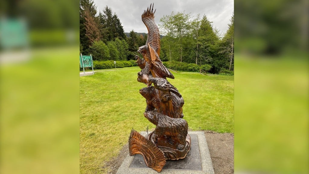 The damaged eagle sculpture gifted by Chetwynd to Prince Rupert. (City of Prince Rupert)