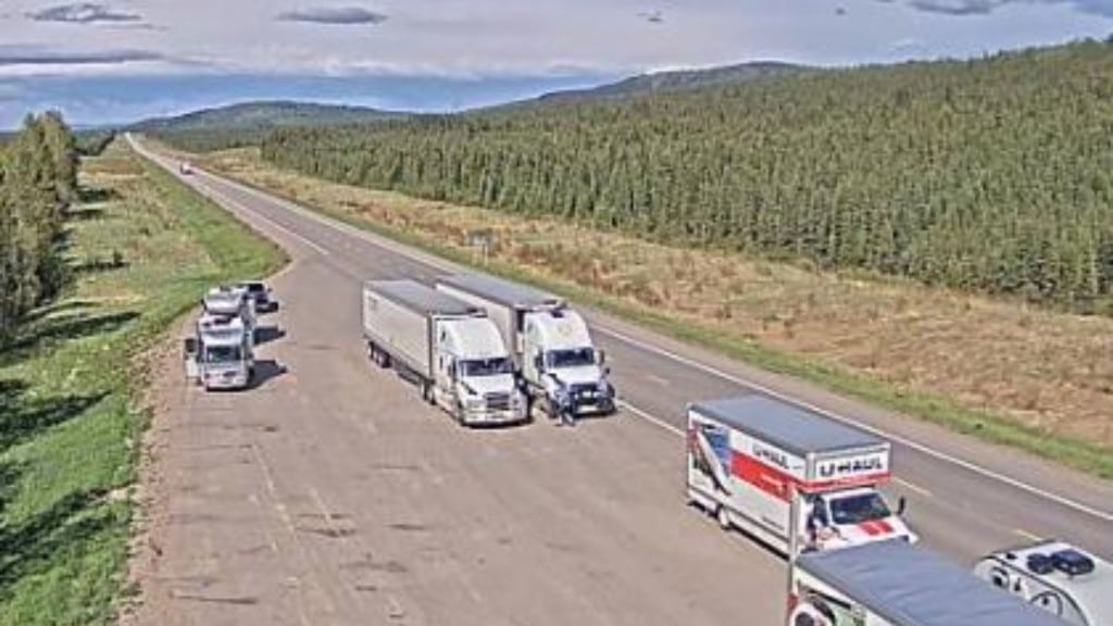 A camera looking north near the affected area Trutch Rest Area. (Camera courtesy of the Peace River Regional District and Public Services and Procurement Canada)