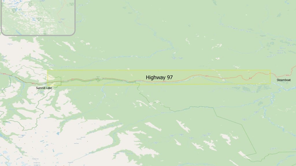The evacuation alert is for the Tetsa River area, highlighted yellow above. (NRRM)