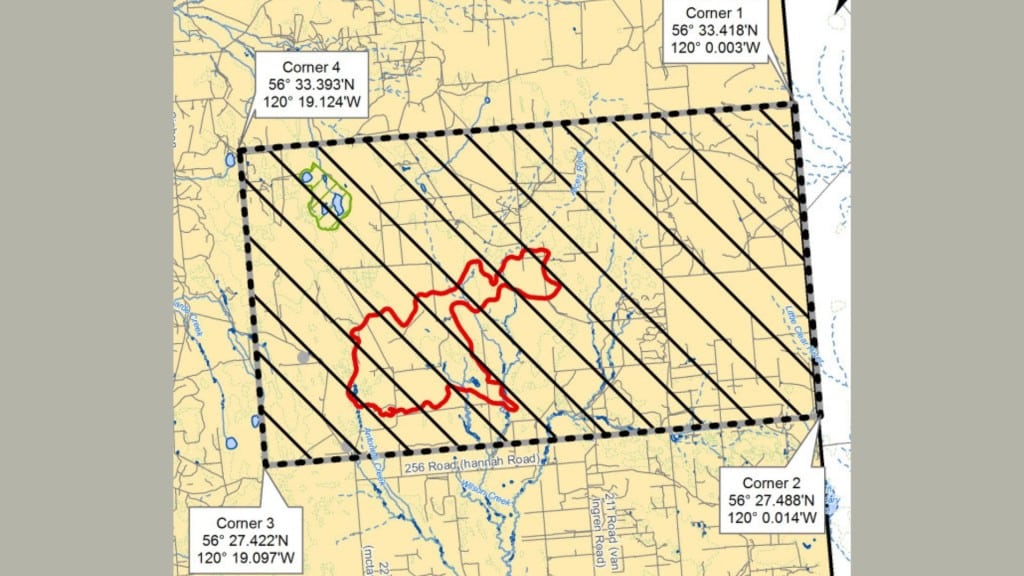 The area under restriction due to the Goodlow wildfire. (BCWS)