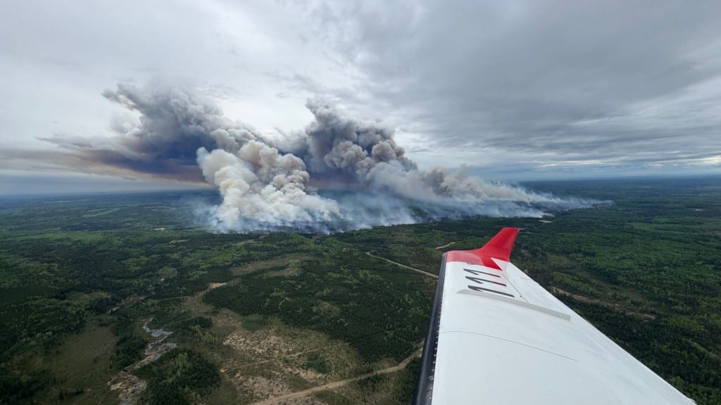 Smoke from the Kiskatinaw River wildfire. (BCWS)