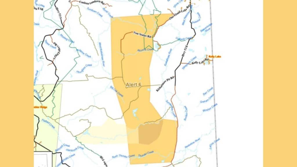 The area covered by the sixth evacuation alert issued by the PRRD. (BCWS)