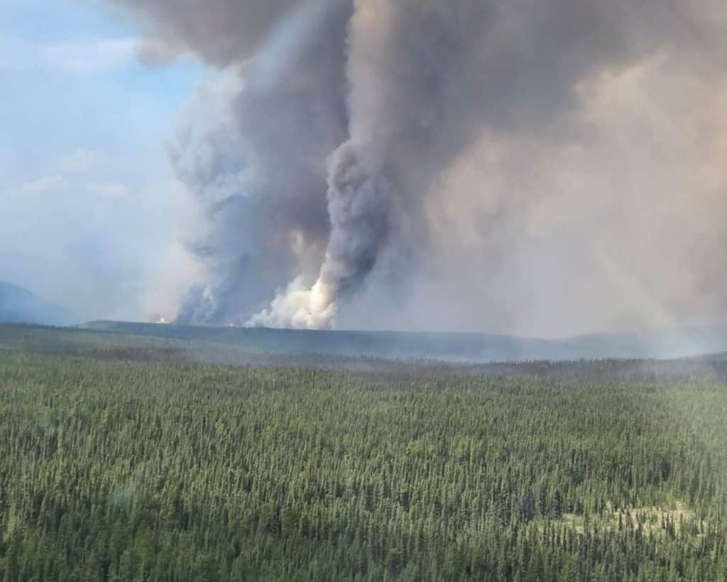 The Pocket Knife Creek wildfire burns south of Fort Nelson on Sunday, June 8th (THE CANADIAN PRESS/HO, B.C. Wildfire Service)