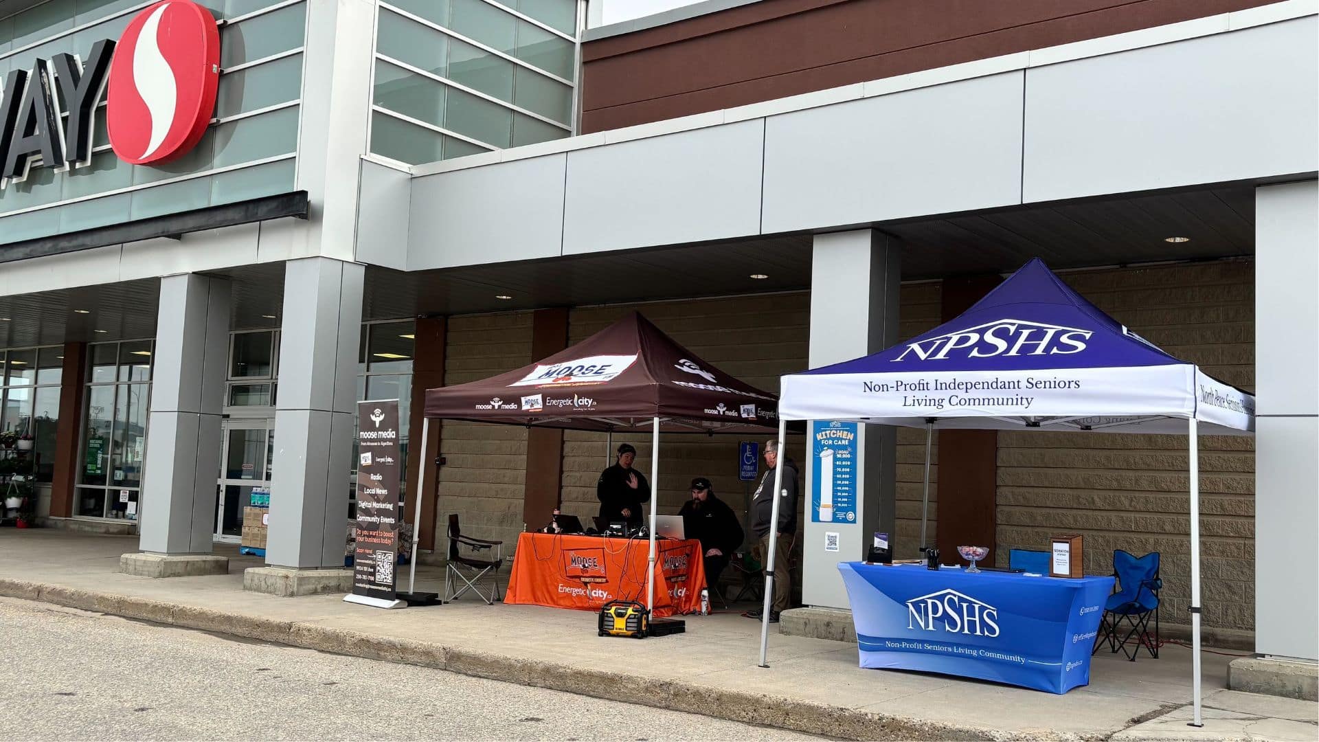 Moose FM stationed outside Safeway on June 20th for the Kitchen for Care Radiothon.(Energeticcity.ca)