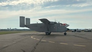 An aeroplane at North Peace Regional Airport in Fort St. John for the airshow 2025. (Caitlin Coombes, Energeticcity.ca)