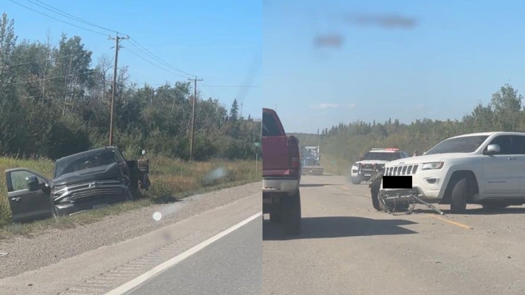 The aftermath of the incident on the Highway 97 between Lyndon and Evergreen subdivisions. (Submitted)