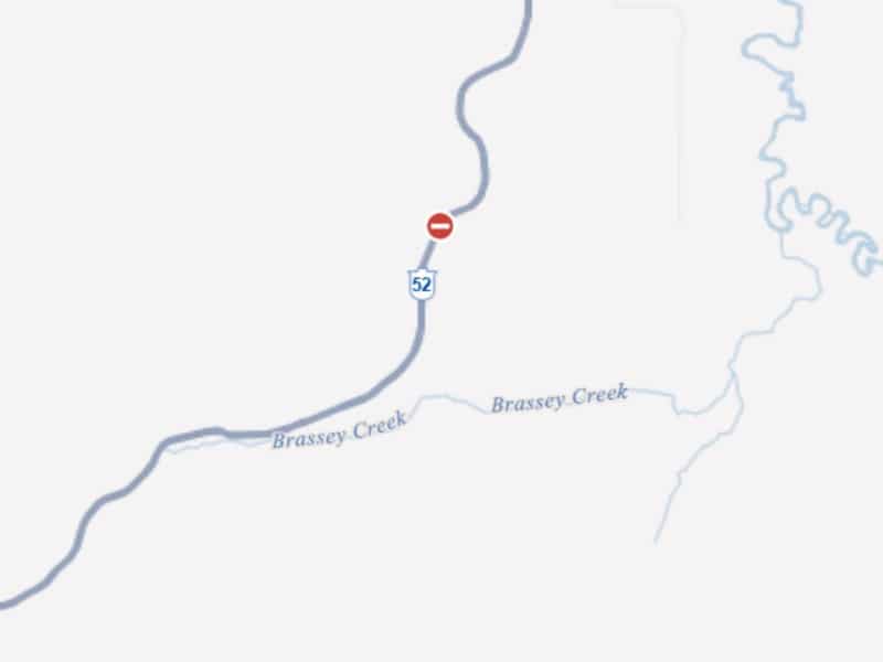 Highway 52 North has been closed on August 27th after a 'vehicle incident.' (DriveBC)