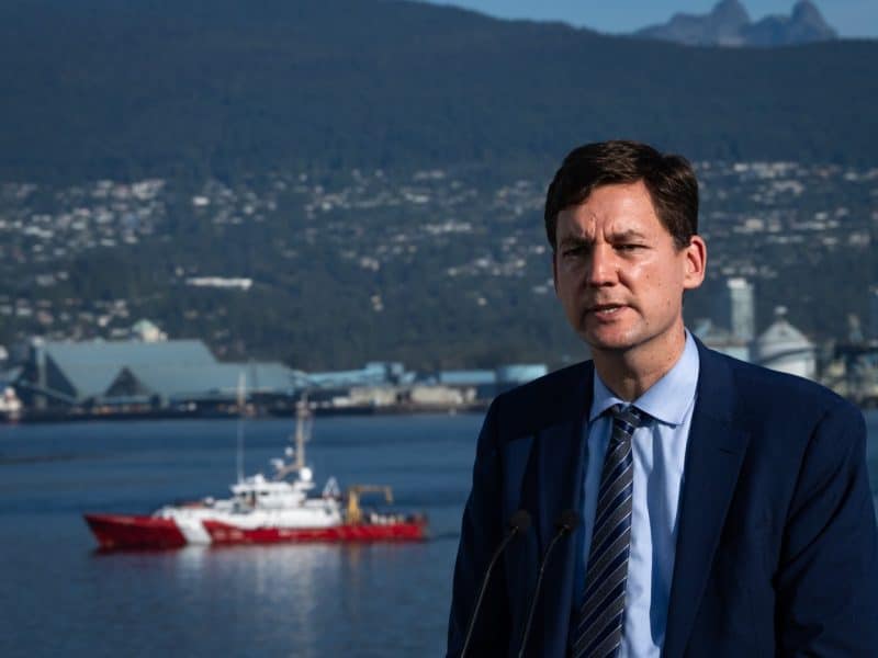 B.C. Premier David Eby, speaks during a Ksi Lisims LNG announcement on Tuesday, September 16th, 2025. (THE CANADIAN PRESS/Ethan Cairns)