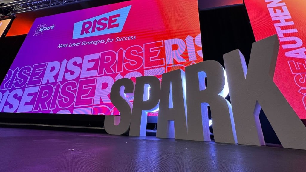 The Spark Women's Leadership Conference 2025 stage. (Whitney Armstrong, Energeticcity.ca) 