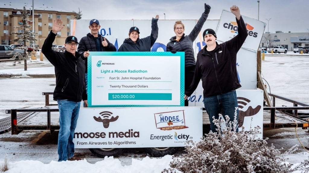 Petronas gave $20,000 to the Light a Moose radiothon 2025 as a matched donation. (Fort St. John Hospital Foundation)