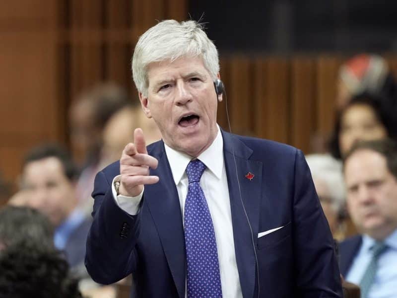 Minister of energy and natural resources Tim Hodgson rises during Question Period on Parliament Hill in Ottawa, Monday, November 24th, 2025. (THE CANADIAN PRESS/Adrian Wyld)