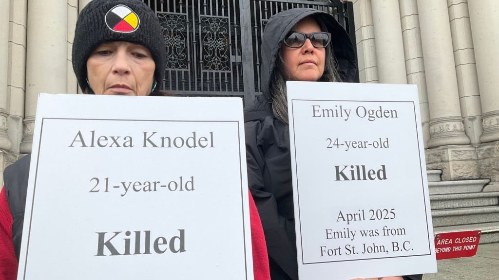 The vigil held in Victoria on November 25th outside the Legislative Assembly of British Columbia for International Day for the Elimination of Violence Against Women. (Vancouver Rape Relief and Women's Shelter)