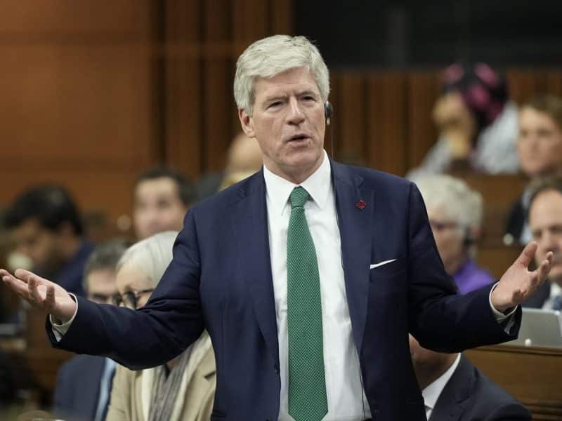 Minister of energy and natural resources Tim Hodgson rises during Question Period on Parliament Hill in Ottawa, Wednesday, November 26th, 2025. (THE CANADIAN PRESS/Adrian Wyld)