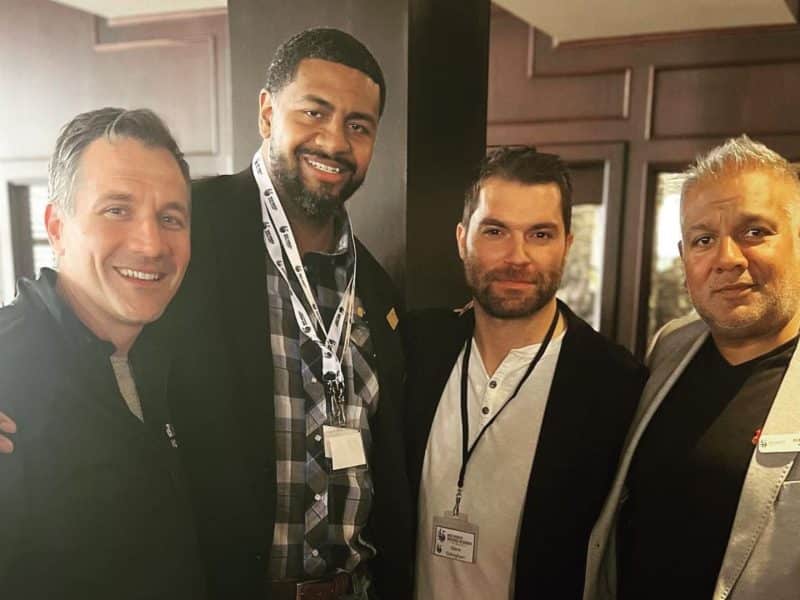 Robert Diaz (Far right) at a trade show in 2022. Diaz is the senior business specialist at West Moberly Corporate Alliance. (Industrial Metalworks/Facebook)