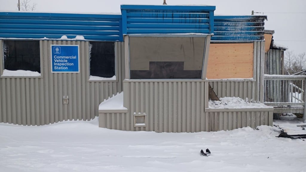 The Charlie Lake scales after the fire on December 15th, 2025. (Ed Hitchins, Energeticcity.ca)