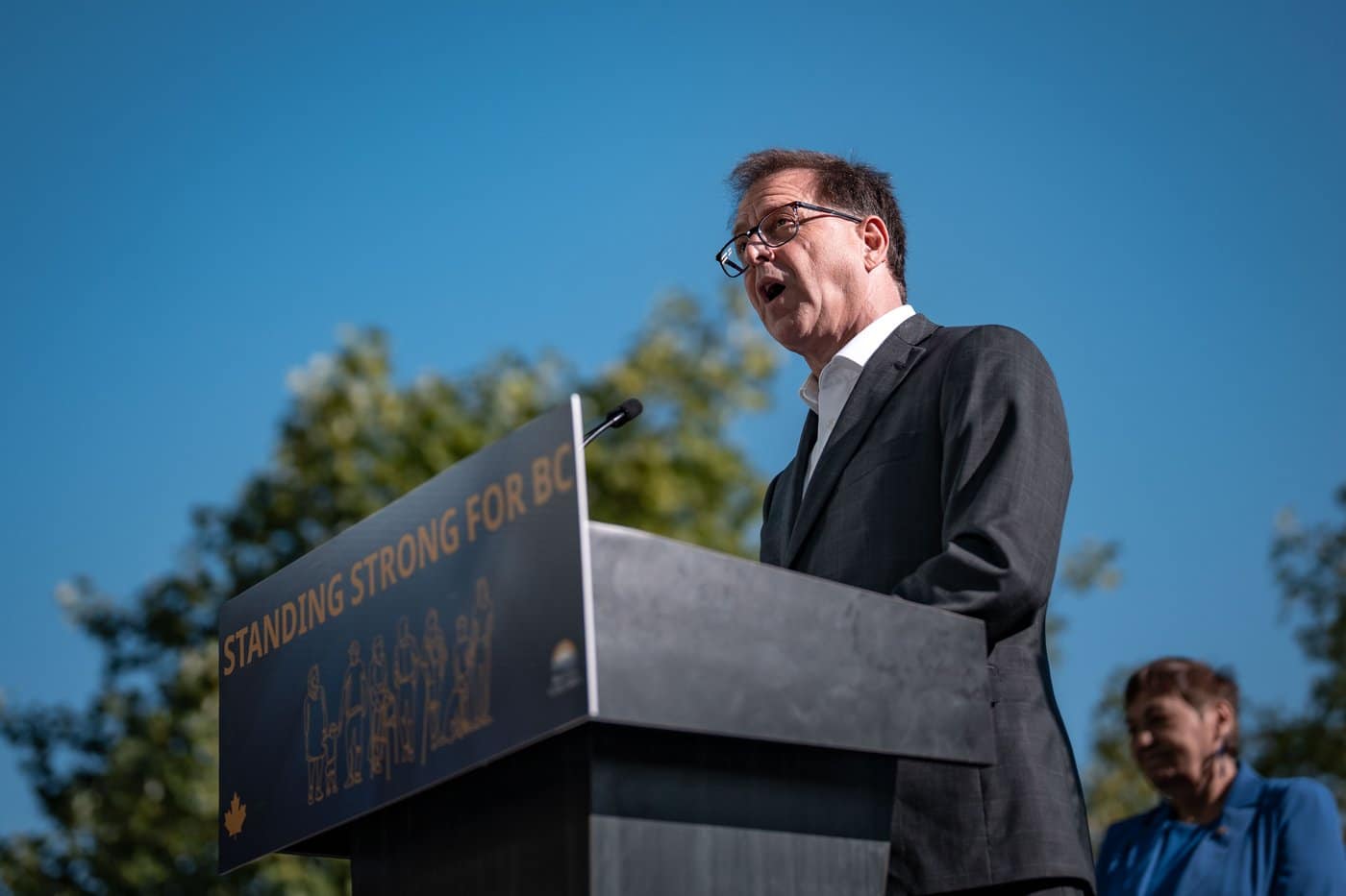 Minister of Energy and Climate Solutions, Adrian Dix speaks during a press conference in Vancouver, B.C., Monday, July 28, 2025. THE CANADIAN PRESS/Ethan Cairns