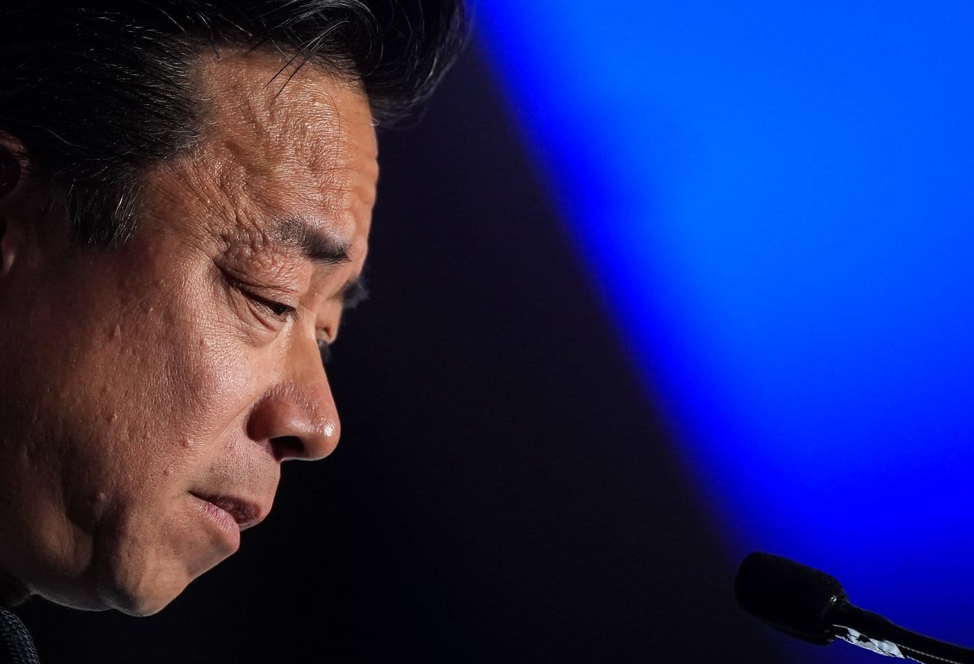 Vancouver Mayor Ken Sim pauses while speaking during a State of the City address to Greater Vancouver Board of Trade members, in Vancouver, on Wednesday, April 8, 2026. THE CANADIAN PRESS/Darryl Dyck