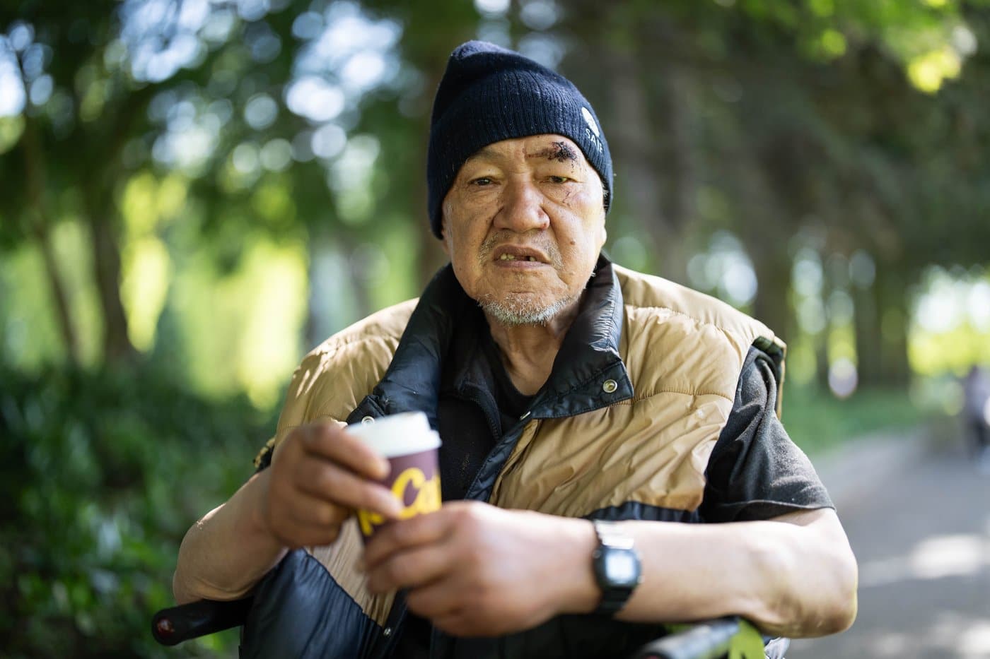 Tom Tang, 76, an unhoused senior, poses for a picture in Richmond, B.C., on Monday, June 1, 2026. THE CANADIAN PRESS/Ethan Cairns