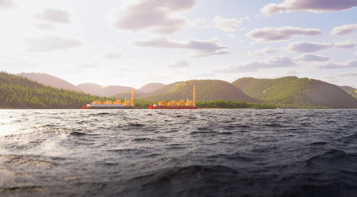 A project rendering of the yet-to-be-built Western LNG Ksi Lisims project is shown in this undated handout image. THE CANADIAN PRESS/Handout - Western LNG (Mandatory Credit)