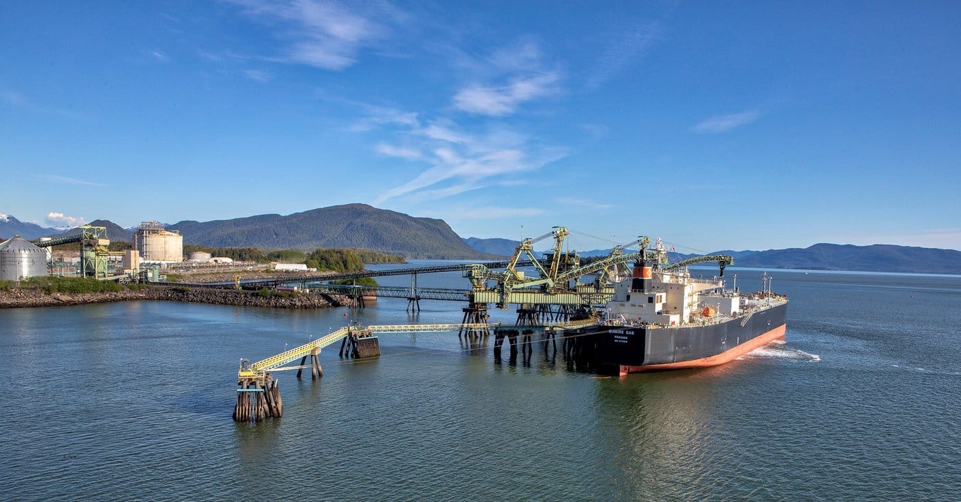 The AltaGas Ridley Island Propane Export Terminal, about 10 km south of Prince Rupert, B.C., is seen in an undated handout photo. THE CANADIAN PRESS/Handout — AltaGas, Lonnie Wishart (Mandatory Credit)