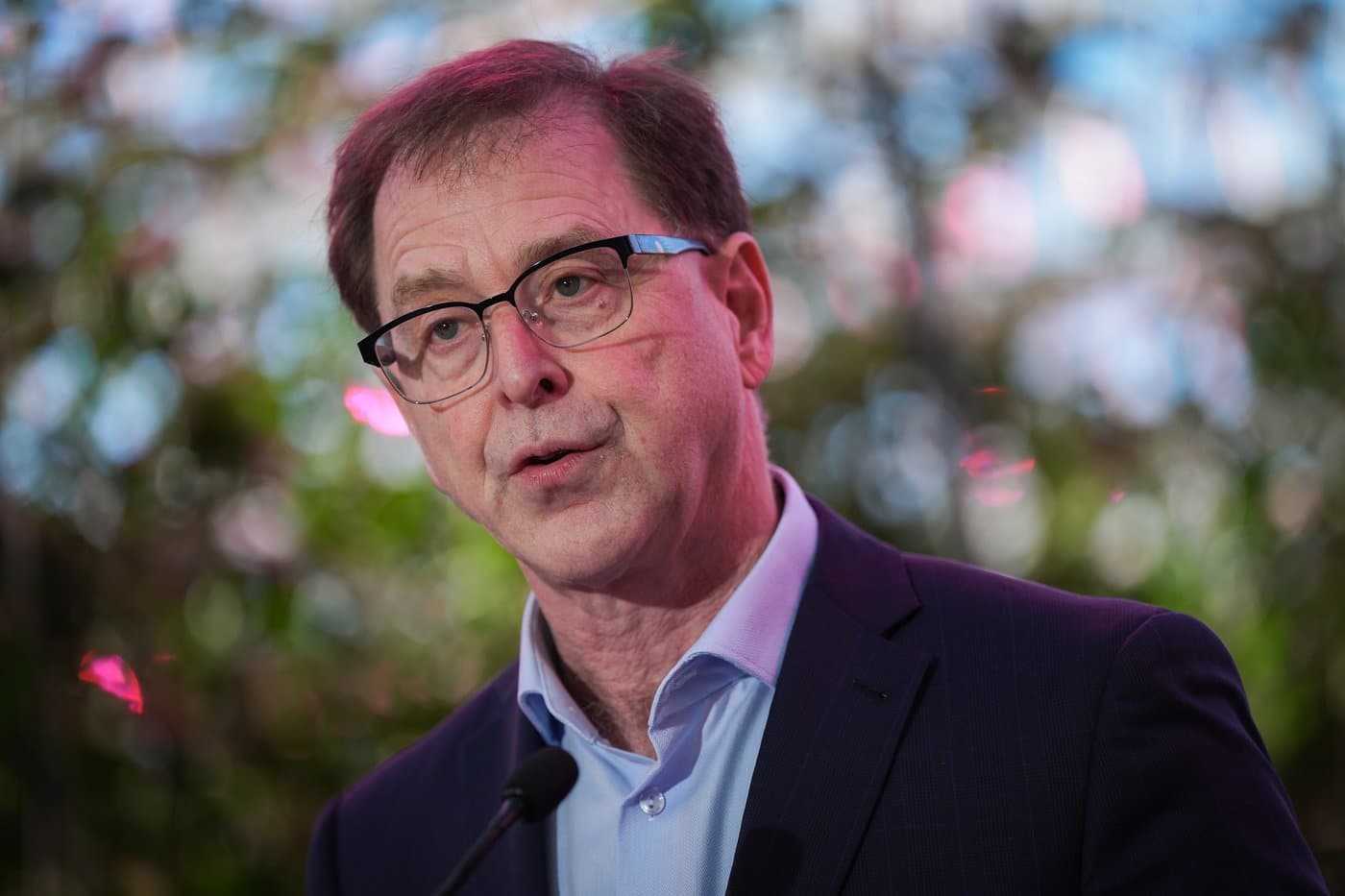 B.C. Minister of Energy and Climate Solutions and Minister Responsible for Francophone Affairs Adrian Dix speaks before touring greenhouses at Windset Farms, in Delta, B.C., on Friday, Jan. 24, 2025. THE CANADIAN PRESS/Darryl Dyck