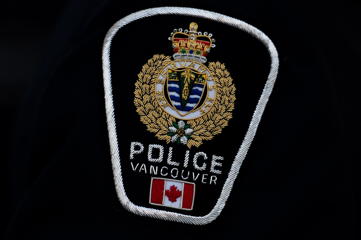 A Vancouver Police Department patch is seen in Ottawa, on Sunday, Sept. 29, 2024. THE CANADIAN PRESS/Spencer Colby