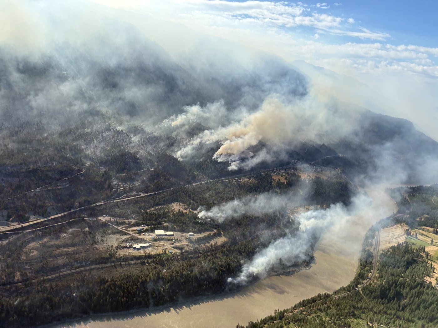 Saw Creek fire near Lytton, B.C. showing the south flank of fire on Saturday June 20, 2026. THE CANADIAN PRESS/Handout-BC Wildfire Service (Mandatory Credit)