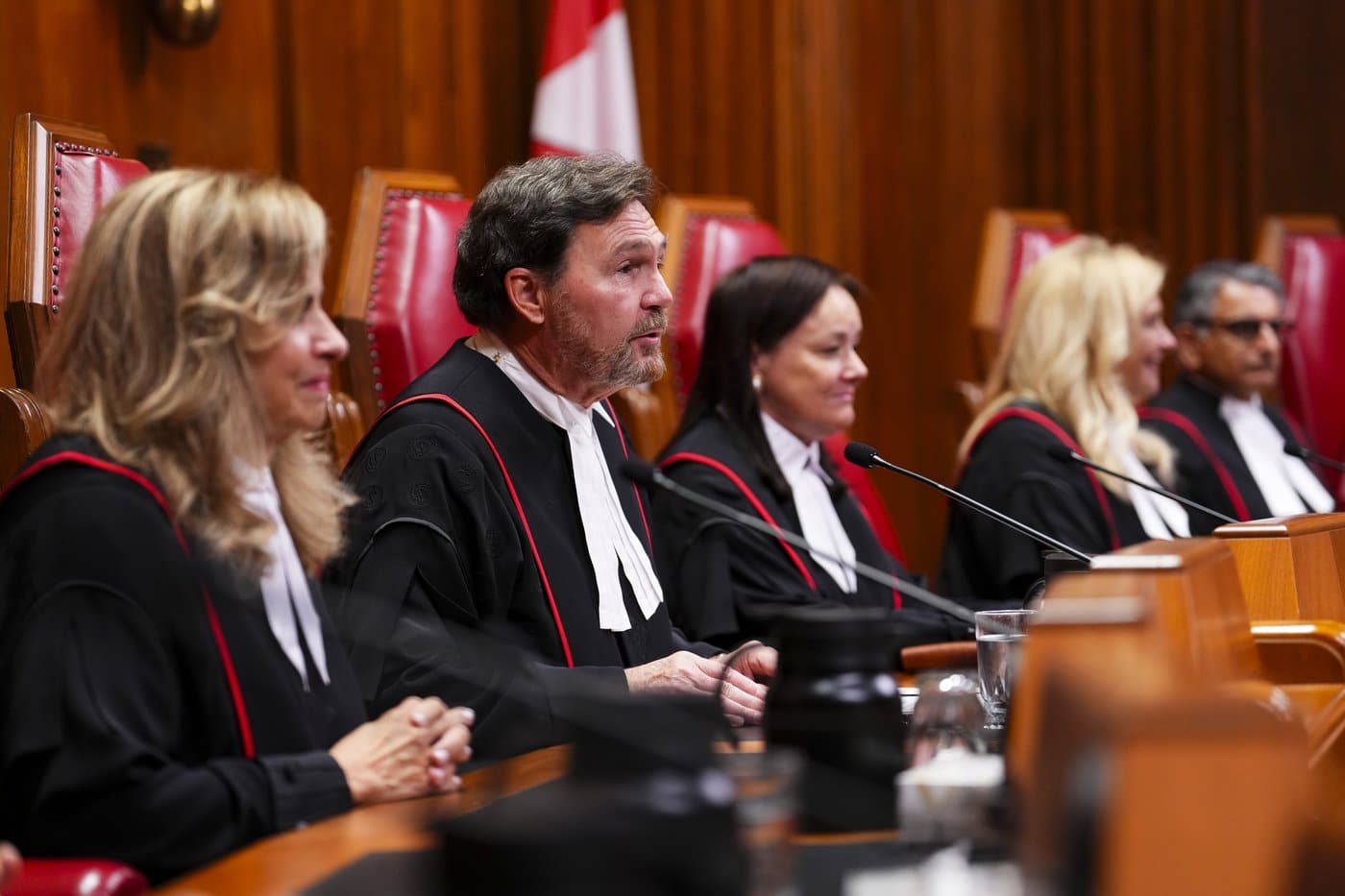 Chief Justice Wagner speaks alongside his fellow Supreme Court of Canada judges during the ceremonial opening of the judicial year at the Supreme Court of Canada in Ottawa on Monday, Oct. 6, 2025. THE CANADIAN PRESS/Sean Kilpatrick