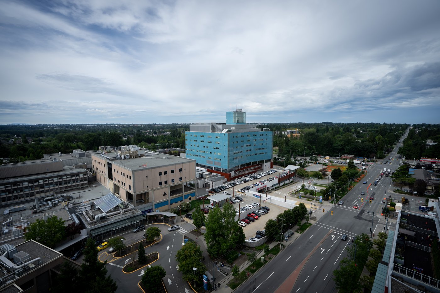 Surrey Memorial Hospital is pictured from a roof top in Surrey, B.C. on Wednesday, June 26, 2024. THE CANADIAN PRESS/Ethan Cairns