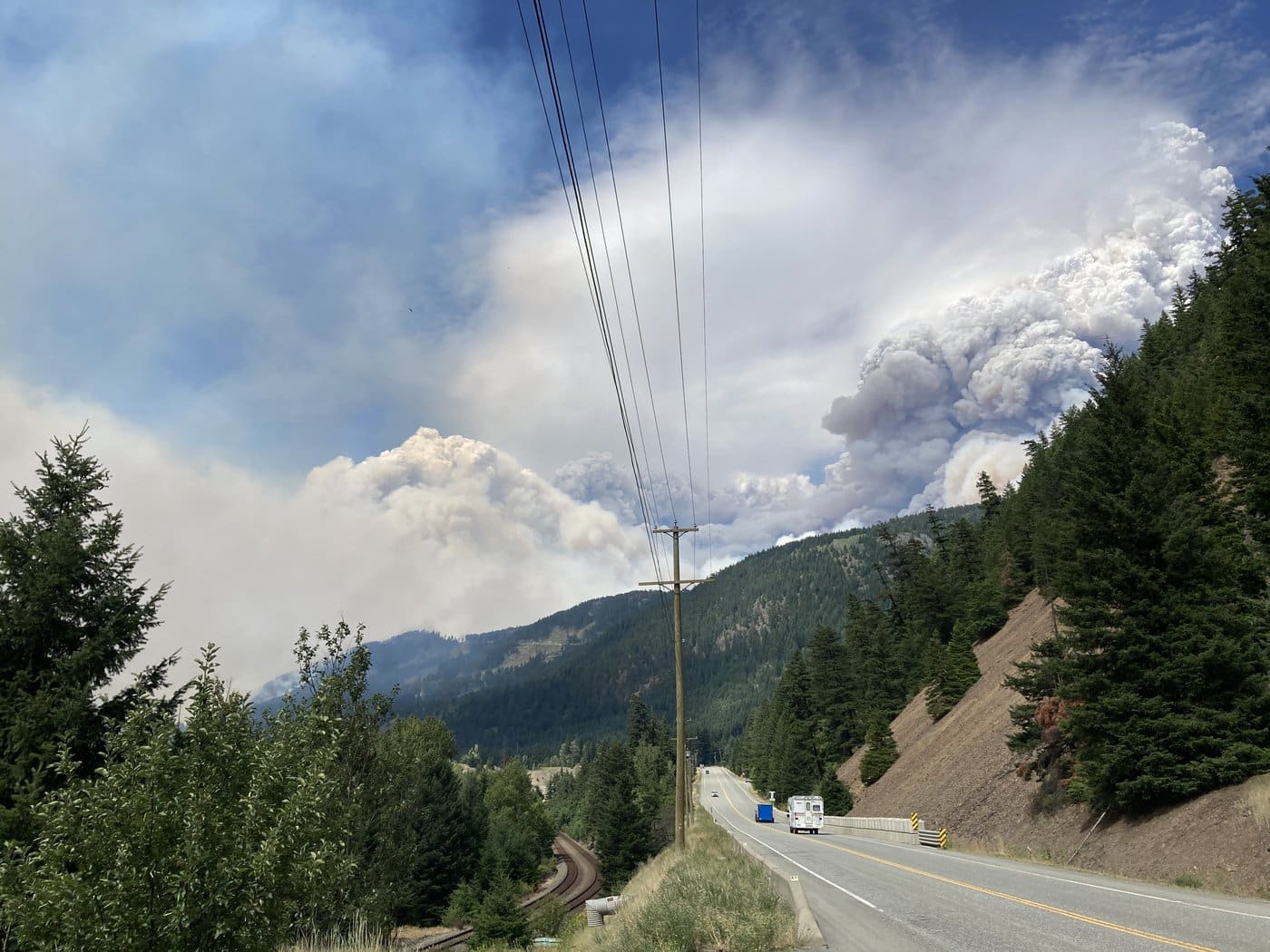 The Ainslie Creek wildfire north of Boston Bar, B.C., is shown in this handout photo provided by BC Wildfire Service, on Tuesday, July 7, 2026. THE CANADIAN PRESS/Handout — BC Wildfire Service (Mandatory Credit)