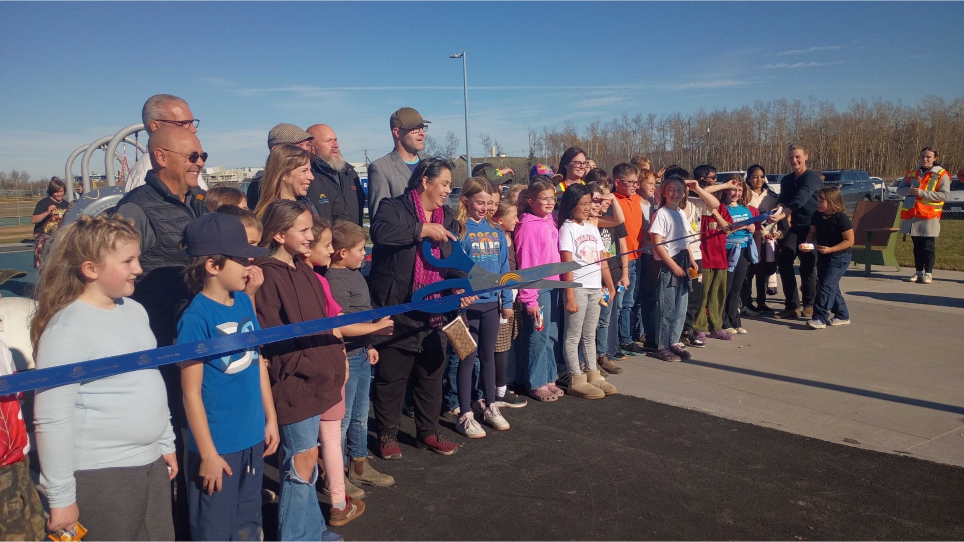 Councillors and students ring in opening of Surerus Park playground